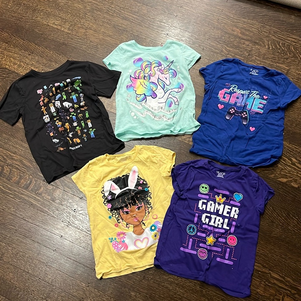 Bundle of 5 girls t-shirts, size 7/8